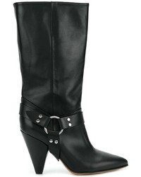 schwarze Leder mittelalte Stiefel von Buttero