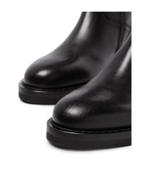 schwarze Leder mittelalte Stiefel von Ann Demeulemeester