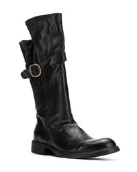 schwarze Leder mittelalte Stiefel von Officine Creative