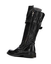 schwarze Leder mittelalte Stiefel von Officine Creative