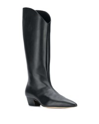 schwarze Leder mittelalte Stiefel von Magda Butrym