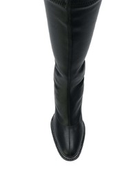 schwarze Leder mittelalte Stiefel von Stella McCartney
