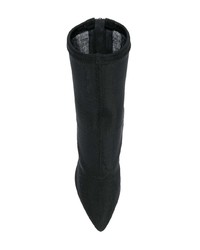 schwarze Leder mittelalte Stiefel von Yeezy