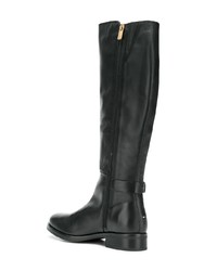 schwarze Leder mittelalte Stiefel von Tommy Hilfiger