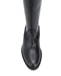 schwarze Leder mittelalte Stiefel von Via Roma 15