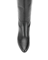 schwarze Leder mittelalte Stiefel von Nicholas Kirkwood