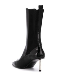 schwarze Leder mittelalte Stiefel von Alexander McQueen