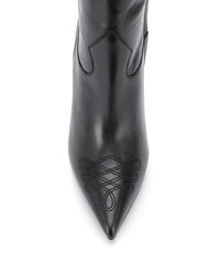schwarze Leder mittelalte Stiefel von Philipp Plein