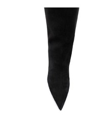 schwarze Leder mittelalte Stiefel von Saint Laurent