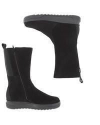 schwarze Leder mittelalte Stiefel von Pomar