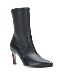 schwarze Leder mittelalte Stiefel von Stuart Weitzman