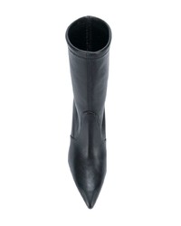 schwarze Leder mittelalte Stiefel von Stuart Weitzman