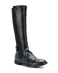 schwarze Leder mittelalte Stiefel von Officine Creative