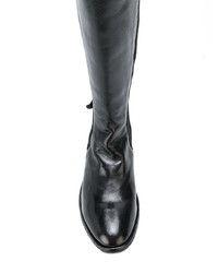 schwarze Leder mittelalte Stiefel von Officine Creative