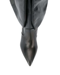 schwarze Leder mittelalte Stiefel von ATTICO