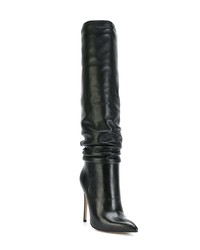 schwarze Leder mittelalte Stiefel von Gianni Renzi