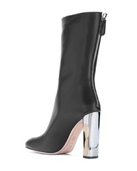 schwarze Leder mittelalte Stiefel von Alexander McQueen