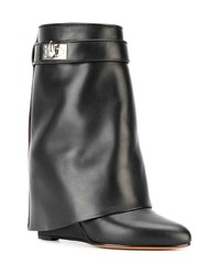 schwarze Leder mittelalte Stiefel von Givenchy