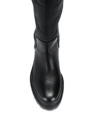 schwarze Leder mittelalte Stiefel von Brunello Cucinelli
