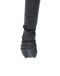 schwarze Leder mittelalte Stiefel von Rick Owens