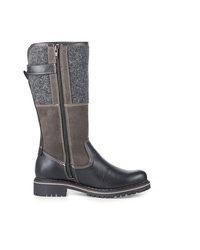 schwarze Leder mittelalte Stiefel von Tamaris