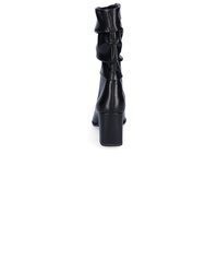 schwarze Leder mittelalte Stiefel von Tamaris