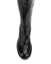 schwarze Leder mittelalte Stiefel von Officine Creative