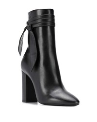 schwarze Leder mittelalte Stiefel von Saint Laurent