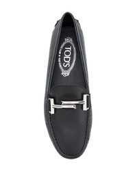 schwarze Leder Mokassins von Tod's