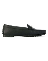 schwarze Leder Mokassins von Tod's