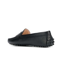 schwarze Leder Mokassins von Tod's