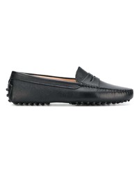 schwarze Leder Mokassins von Tod's