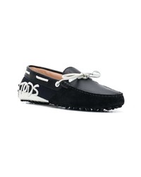 schwarze Leder Mokassins von Tod's