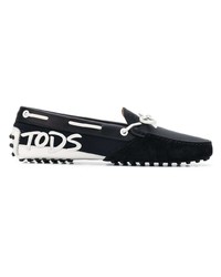 schwarze Leder Mokassins von Tod's