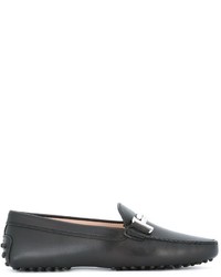 schwarze Leder Mokassins von Tod's