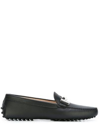 schwarze Leder Mokassins von Tod's