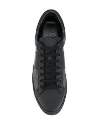 schwarze Leder niedrige Sneakers mit Karomuster von Burberry