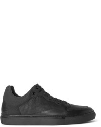 schwarze Leder niedrige Sneakers mit Schlangenmuster von Balenciaga