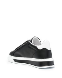 schwarze Leder niedrige Sneakers mit Schlangenmuster von Roberto Cavalli