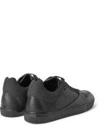 schwarze Leder niedrige Sneakers mit Schlangenmuster von Balenciaga