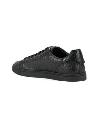 schwarze Leder niedrige Sneakers mit Schlangenmuster von DSQUARED2