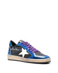 schwarze Leder niedrige Sneakers mit Sternenmuster von Golden Goose