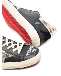 schwarze Leder niedrige Sneakers mit Sternenmuster von Golden Goose