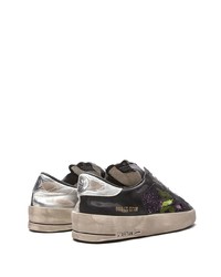 schwarze Leder niedrige Sneakers mit Sternenmuster von Golden Goose