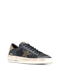 schwarze Leder niedrige Sneakers mit Sternenmuster von Golden Goose