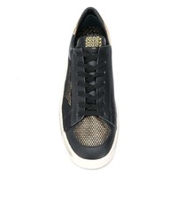 schwarze Leder niedrige Sneakers mit Sternenmuster von Golden Goose