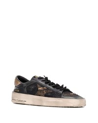 schwarze Leder niedrige Sneakers mit Sternenmuster von Golden Goose