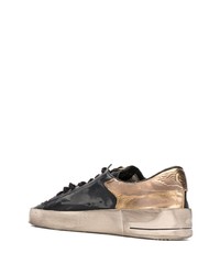 schwarze Leder niedrige Sneakers mit Sternenmuster von Golden Goose