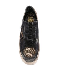 schwarze Leder niedrige Sneakers mit Sternenmuster von Golden Goose