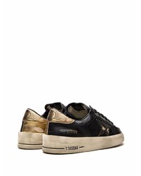 schwarze Leder niedrige Sneakers mit Sternenmuster von Golden Goose